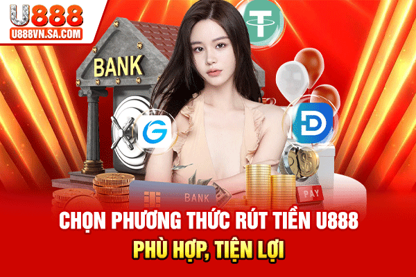 Chọn phương thức rút tiền U888 phù hợp, tiện lợi
