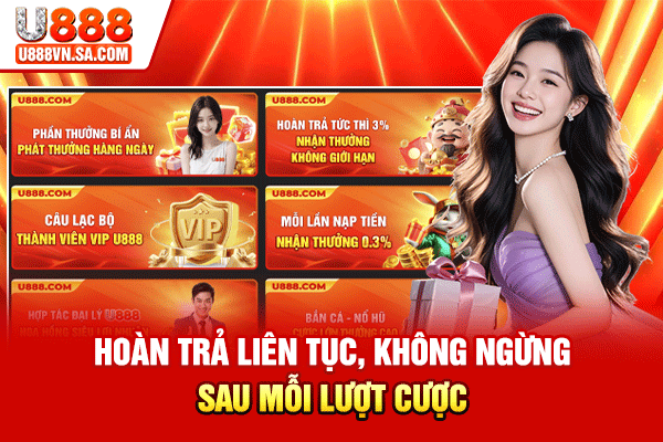 Hoàn trả liên tục, không ngừng sau mỗi lượt cược