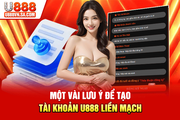 Một vài lưu ý để tạo tài khoản U888 liền mạch